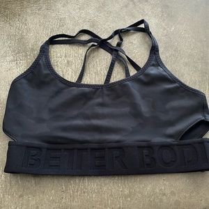Black camo better bodies sports bra